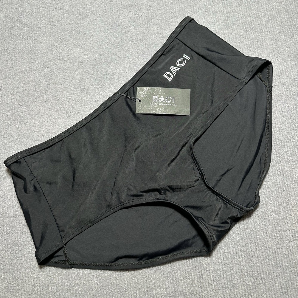 Daci High Waisted Bikini Bottom Womens XL‎ Black Pull On New NWT
